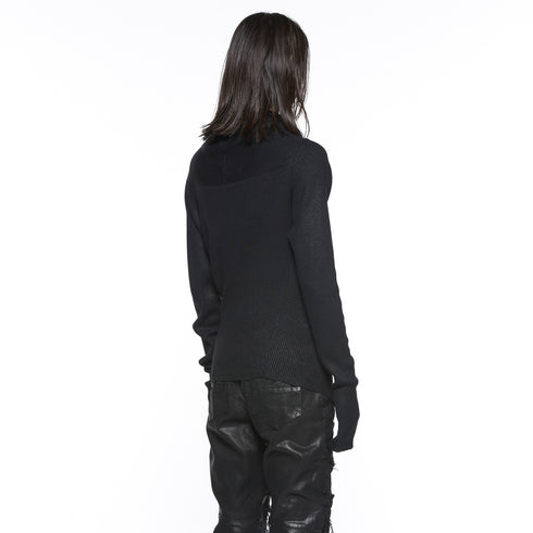 JULIUS 917KNM2-C Black / Cowl Neck Knit Top