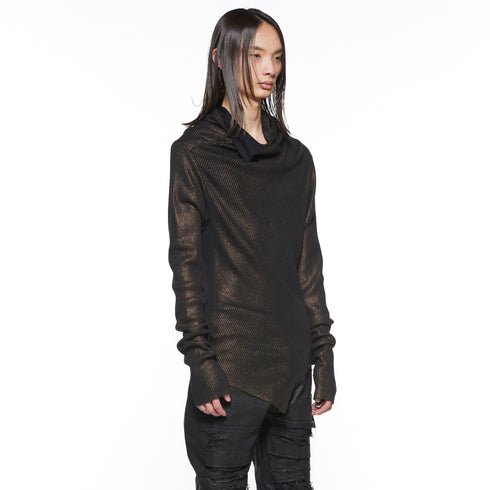 JULIUS 917KNM2-C Dark Brown / Cowl Neck Knit Top