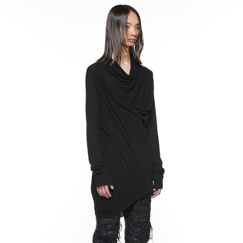 JULIUS 917CUM5 Black / Cowl Neck Drape Top