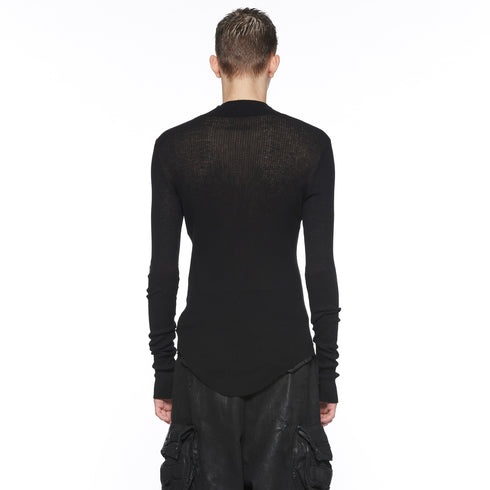 JULIUS 917CUM6 Black / High Neck Skinny Top