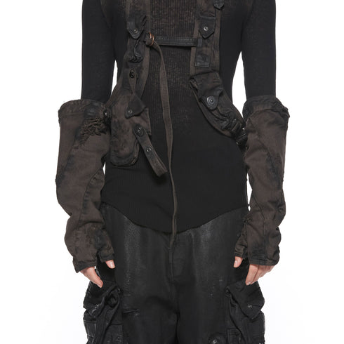 JULIUS 917ACU18-BW Dark Brown / Dimentional Gloves