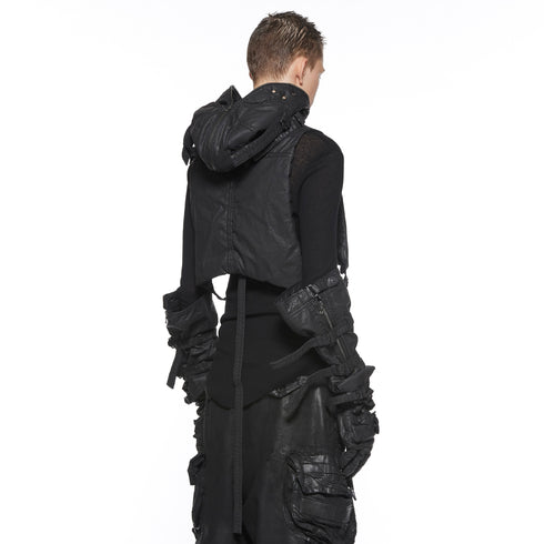 JULIUS 917STU2 Black / Hooded Gauna Vest