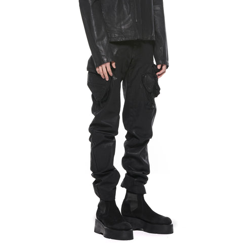 JULIUS 927PAM7-C Black / Coated Gasmask Skinny Pants