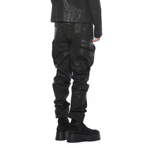 JULIUS 927PAM7-C Black / Coated Gasmask Skinny Pants