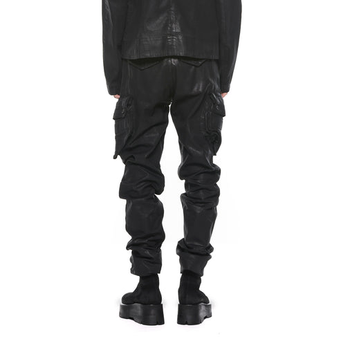 JULIUS 927PAM7-C Black / Coated Gasmask Skinny Pants