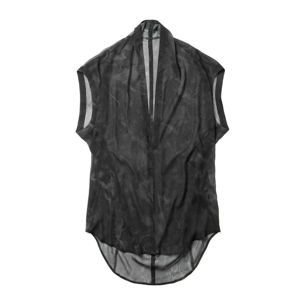 JULIUS 937SHM10 Black / Slit Neck Shirt