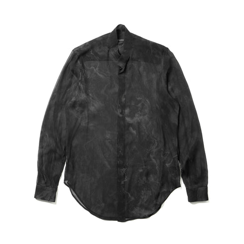 JULIUS 937SHM11 Black / Stand Collar Shirt