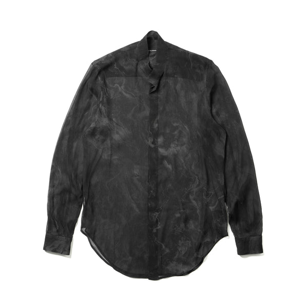 JULIUS 937SHM11 Black / Stand Collar Shirt