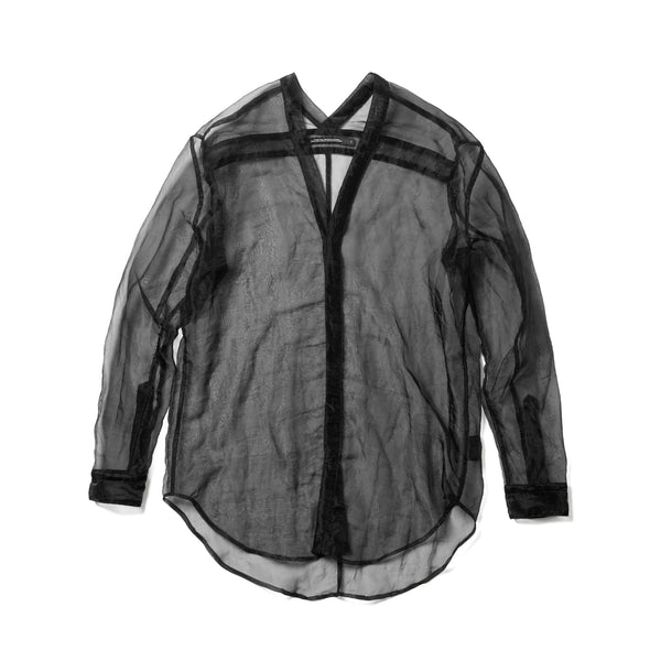 JULIUS 937SHM8 Black / Slit Neck Shirt