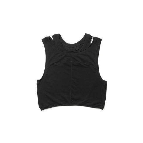 JULIUS 937CUM22 Black / Layered Neck Cropped Top
