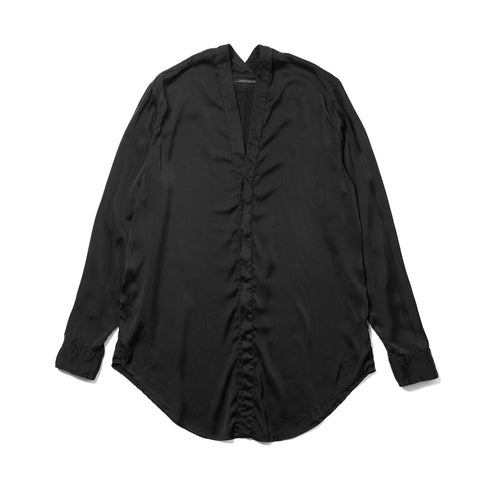 JULIUS 937SHM3 Black / Slit Neck Shirt