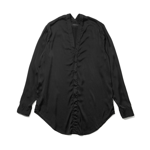 JULIUS 937SHM3 Black / Slit Neck Shirt