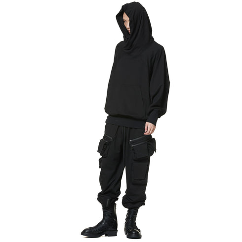 JULIUS 947CUM2 Black / W Neck Hoodie