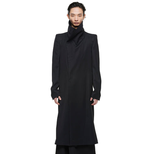 JULIUS 957COM1 Black / Coverd Neck Coat