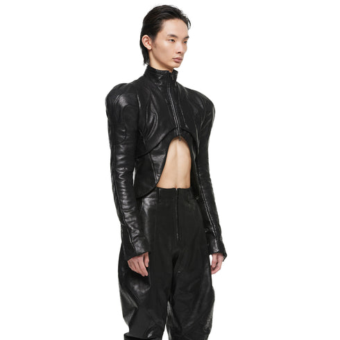 JULIUS 957JAM3 Black / Droid Short Jacket
