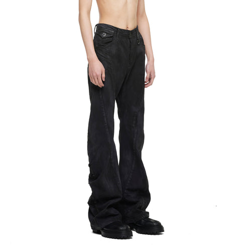 JULIUS 077PAM5 Charcoal / Bending Tuba Pants