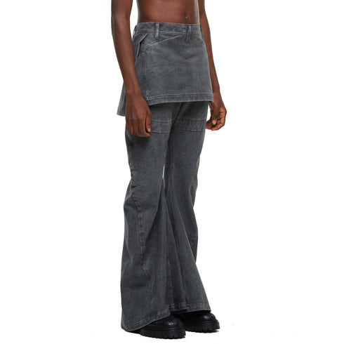 JULIUS 957PAM10-GR Steel / Indirect Flare Pants