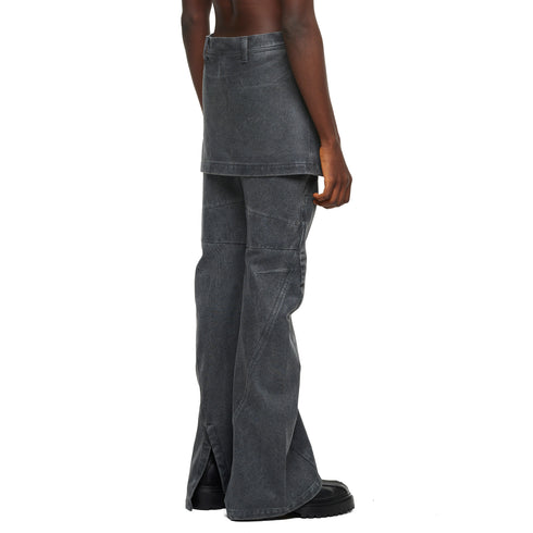 JULIUS 957PAM10-GR Steel / Indirect Flare Pants