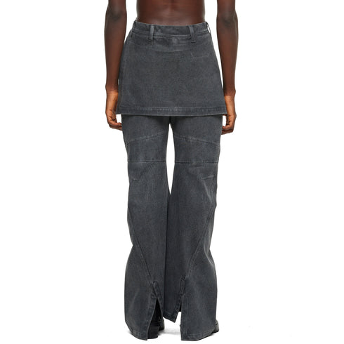JULIUS 957PAM10-GR Steel / Indirect Flare Pants