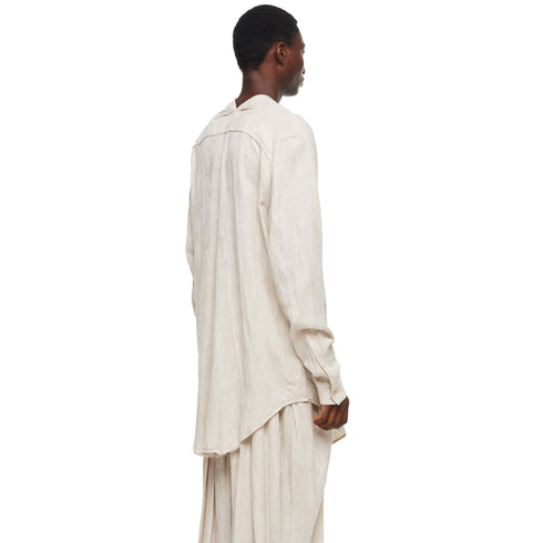 JULIUS 957SHM4 Sand / Slit Neck Shirt