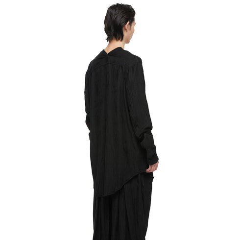 JULIUS 957SHM4 Black / Slit Neck Shirt