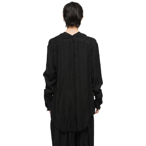 JULIUS 957SHM4 Black / Slit Neck Shirt
