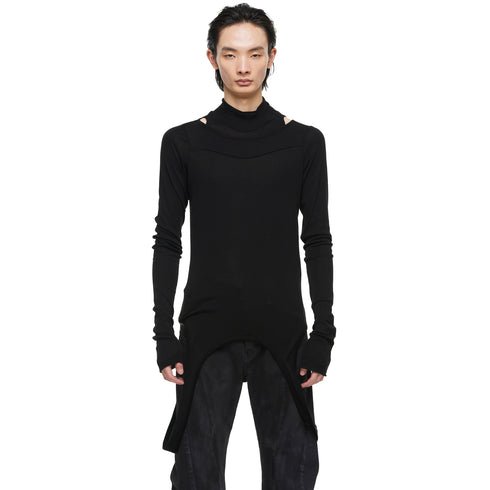 JULIUS 957CUM8 Black / Droid High Neck Top