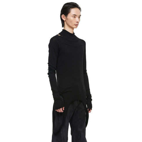 JULIUS 957CUM8 Black / Droid High Neck Top