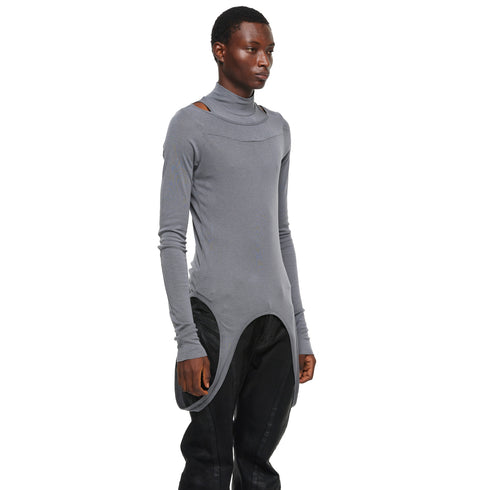 JULIUS 957CUM8 Cement / Droid High Neck Top