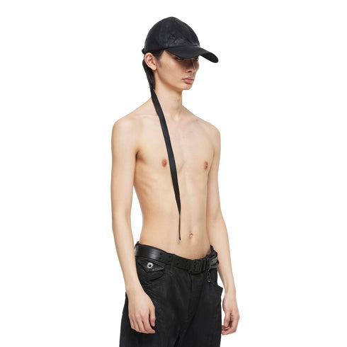 077ACU45 Black / Long Belt Cap