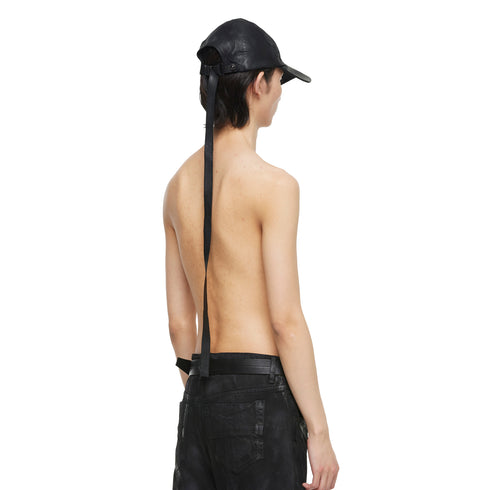 077ACU45 Black / Long Belt Cap
