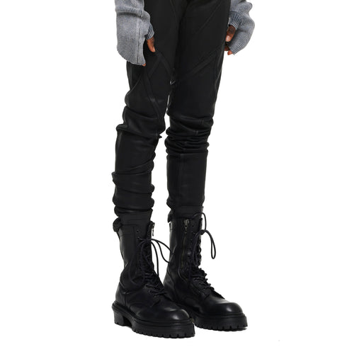 JULIUS 957FWM2 Black / Side Zip Race Up Boots
