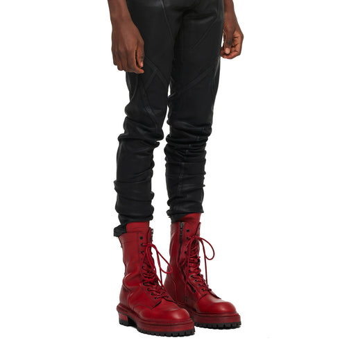 JULIUS 957FWM2 Red / Side Zip Race Up Boots