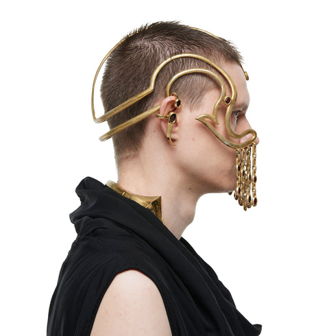 JULIUS 077ACU44 CRACKED GOLD / Horn Ear Cuffs Right