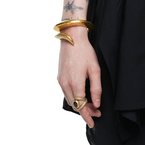 JULIUS 077ACU43-B CRACKED GOLD / Horn Ring