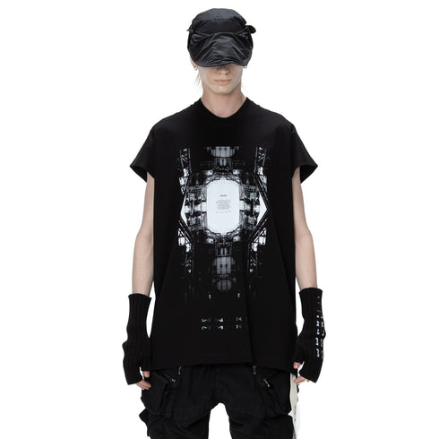 JULIUS 907CPM3 Black / Europa Graphic Sleeveless T-Shirt