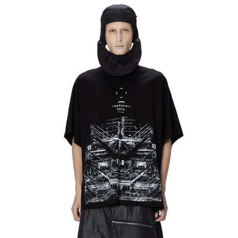 JULIUS 907CPM2 Black / Europa Graphic Oversized T-Shirt