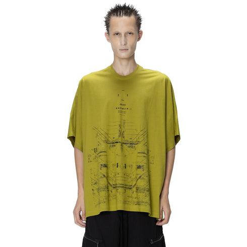 JULIUS 907CPM2 Acid Green / Europa Graphic Oversized T-Shirt