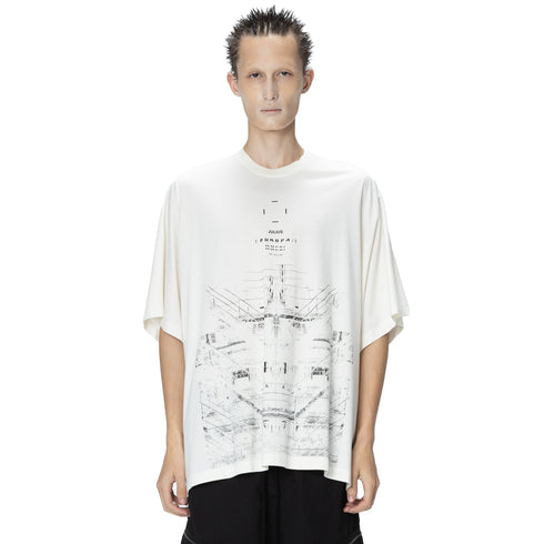 JULIUS 907CPM2 Off White / Europa Graphic Oversized T-Shirt