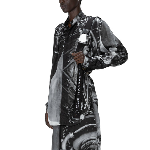 JULIUS 907SHM4-P Black / Glide Tucked Shirt - Residual Form