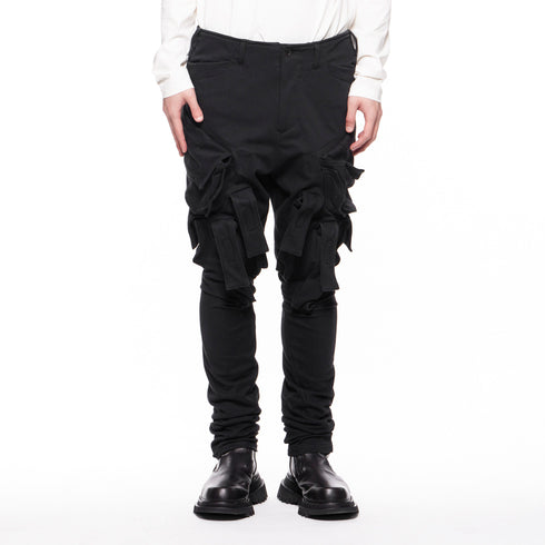 JULIUS 838PAM1 Black / Gasmask Cargo Sweat Pants