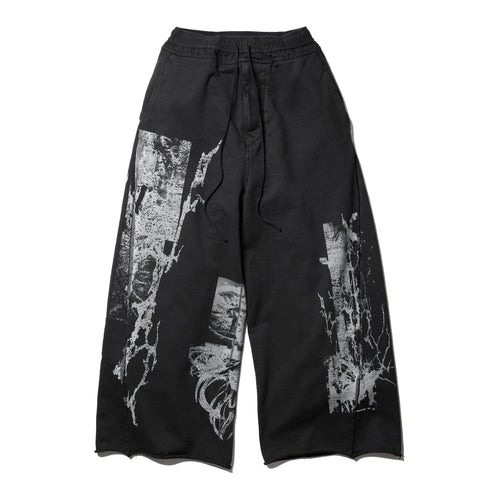 JULIUS 877PAM21 Black / Rift Graphic Wide Pants