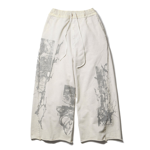 JULIUS 877PAM21 Plaster / Rift Graphic Wide Pants