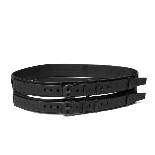 JULIUS 917ACU23 Black / Double Leather Belt