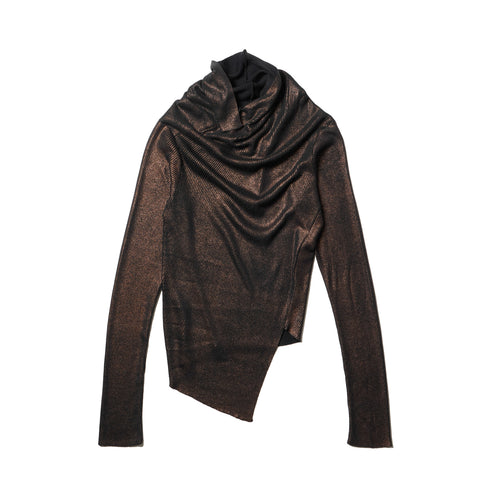 JULIUS 917KNM2-C Dark Brown / Cowl Neck Knit Top