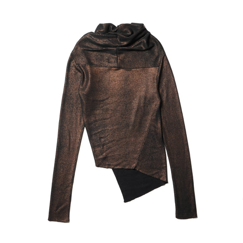 JULIUS 917KNM2-C Dark Brown / Cowl Neck Knit Top
