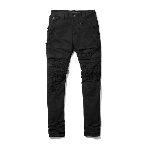 JULIUS 917PAM2 Black / Destroyed Biker Pants