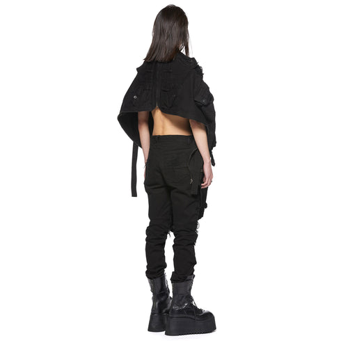 JULIUS 917SKU1 Black / Gas Mask Raver Skirt