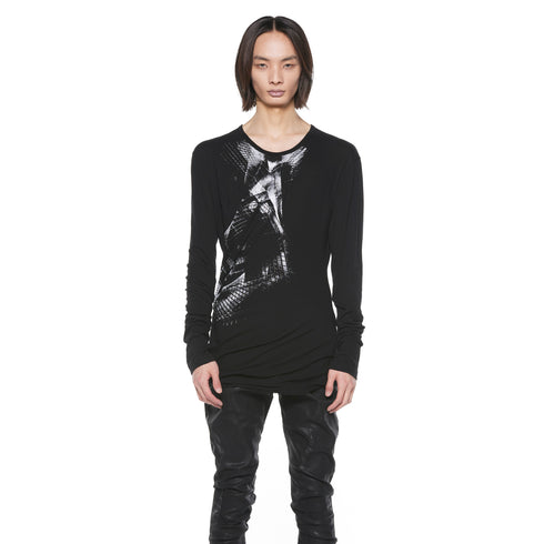 JULIUS 927CPM2 Black / Numinous Print Cueved Top