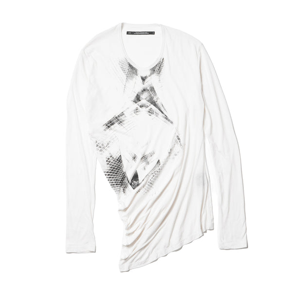 JULIUS 927CPM2 Off White / Numinous Print Cueved Top